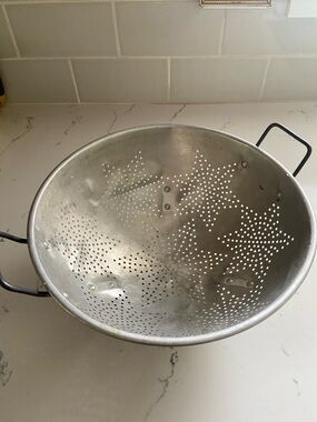 Vintage Aluminum Colander Starburst Footed Strainer